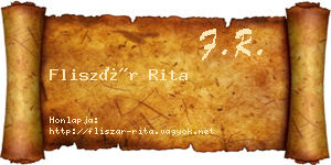 Fliszár Rita névjegykártya