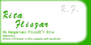 rita fliszar business card